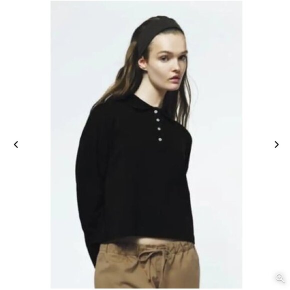 ZARA WOMEN Cotton Polo - Charcoal Size S NEW WITH TAG! - Picture 6 of 6